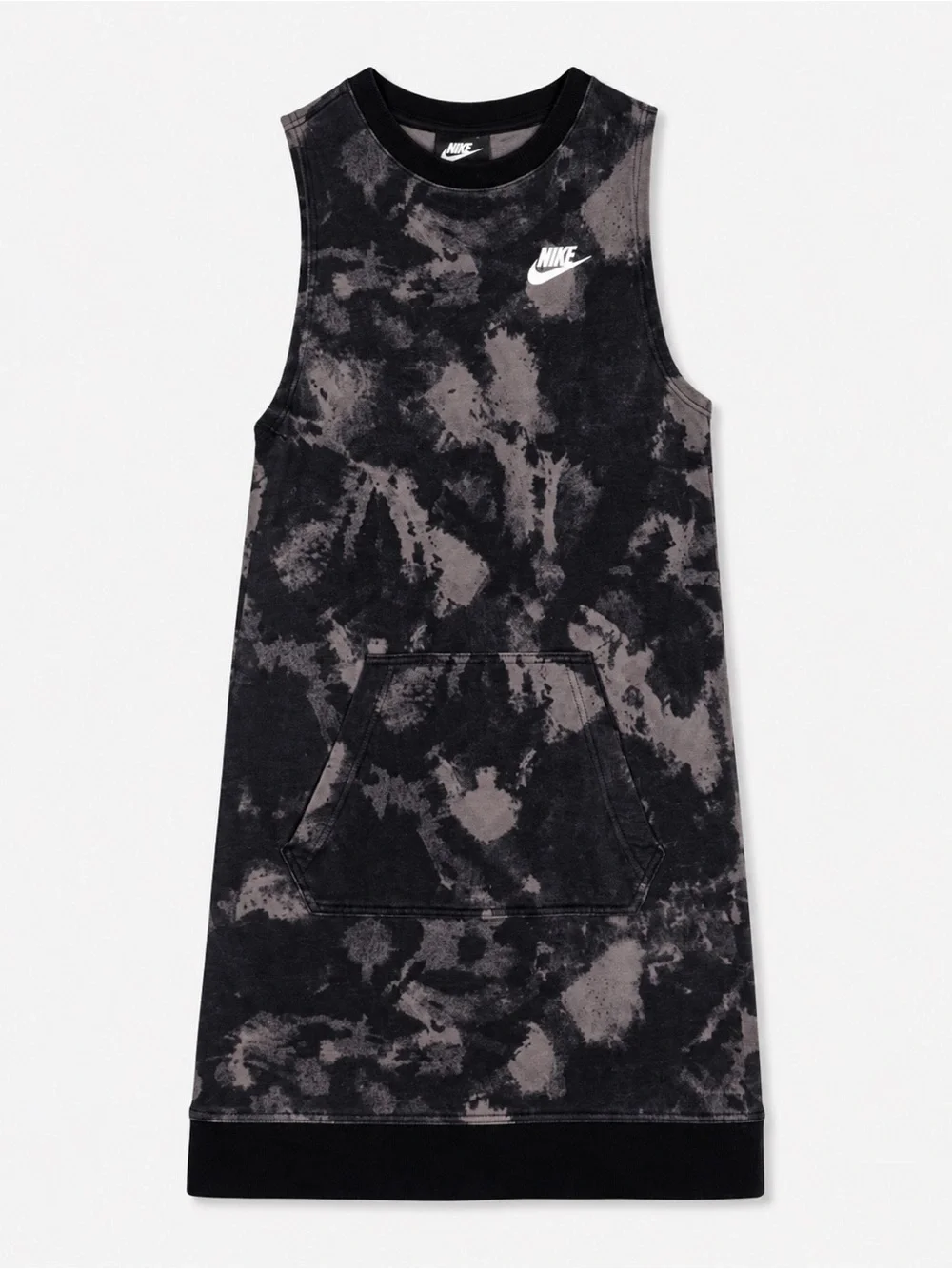Nike Black & Charcoal Tie-Dye Sleeveless Dress